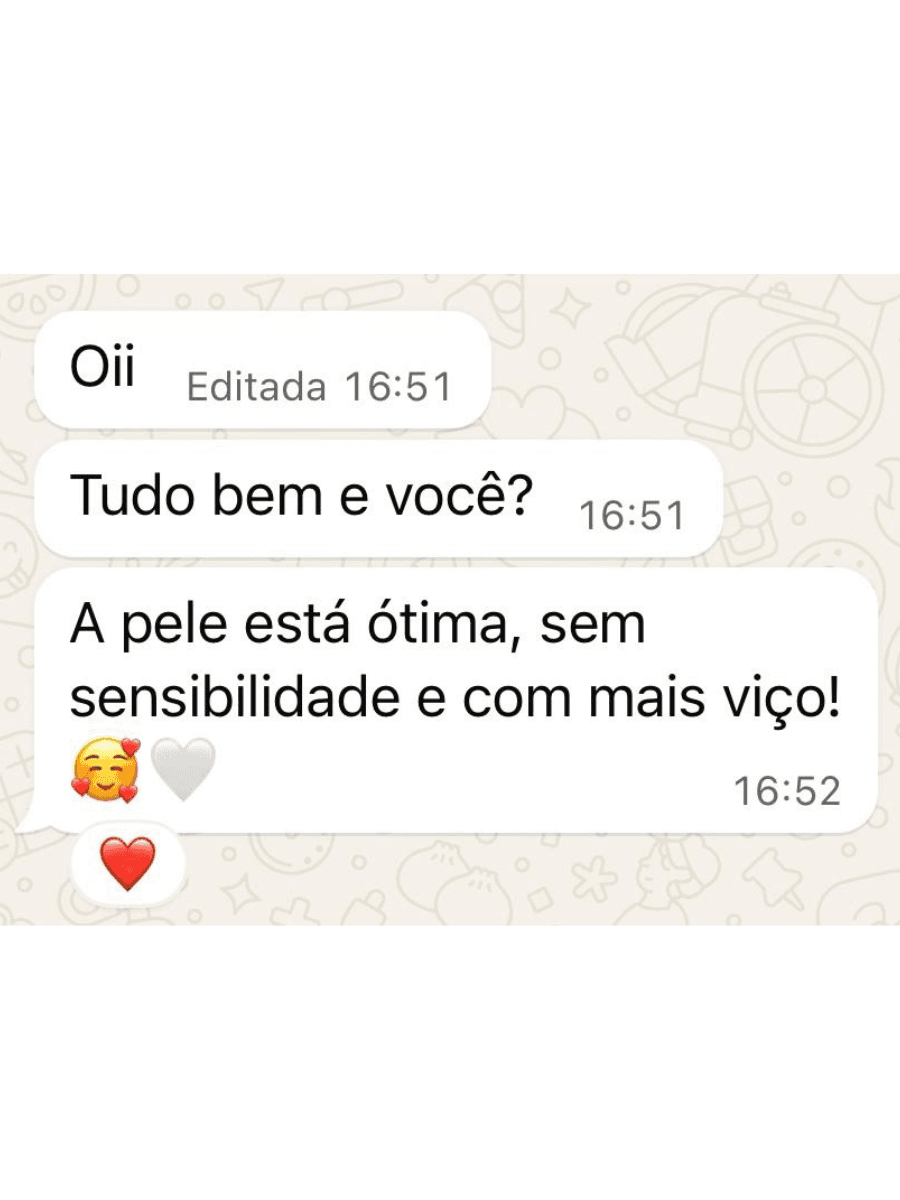 Depoimento sobre resultado de tratamento facial