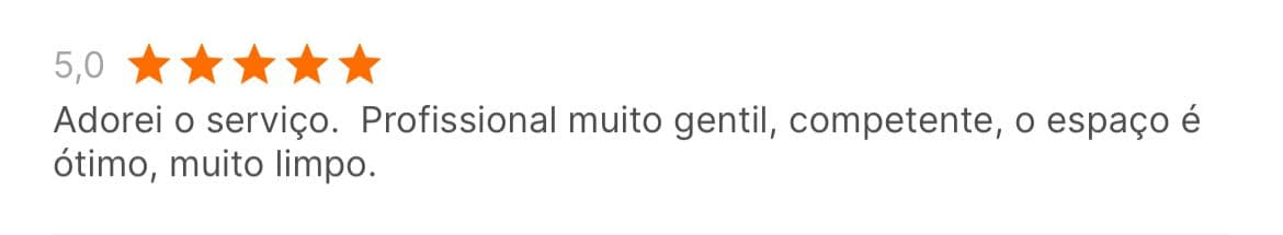 Avaliação 5 estrelas - Profissional competente